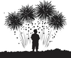 Radiant Revelry of Firework Sparks Sky Symphony Firework Element vector