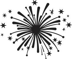 Galactic Glitter Emblem of Firework Starry Sparks Firework Element vector