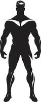 Dark Vigilante Male Hero Silhouette Obsidian Defender Full Body Superhero Symbol vector