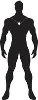 Eclipse Enforcer Black Superhero Dark Vigilante Male Hero Silhouette vector