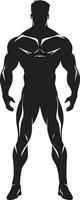 Nightfall Crusader Black Hero Silhouette Emblem Shadowed Savior Male Superhero vector
