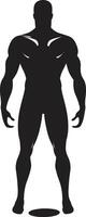 Obsidian Defender Full Body Superhero Symbol Nightfall Crusader Black Hero Silhouette Emblem vector