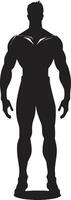 Shadowed Savior Male Superhero Onyx Champion Full Body Hero vector
