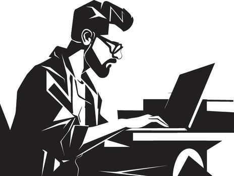 Virtual Vanguard Protector of Virtual Voyages Keyboard Wizard Wizard of Keystrokes vector