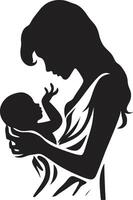 Tender Moments Emblematic Element of Mother and Baby Loves Embrace for Motherhood vector