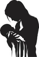 Cherished Connection Mother and Baby Nurturing Love of Mother Holding Infant vector