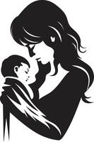 Maternal Bliss of Mother Holding Baby Tender Embrace Emblematic Element of Mother and Baby vector