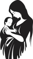 Pure Affection ic of Mother Holding Child Eternal Love Emblematic Element of Motherhood vector