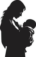 Loves Embrace for Motherhood Joyful Bond ic Element of Mother Holding Child vector