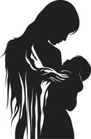 Infinite Affection ic Element of Mother Holding Child Gentle Guardian Mother Holding Baby Emblem vector