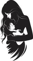 Soothing Bond of Mother and Baby Nurturing Grace Emblematic of Mother Holding Child vector