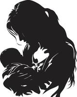 armonía en brazos emblemático elemento para madre y niño oferta toque madre y bebé vector