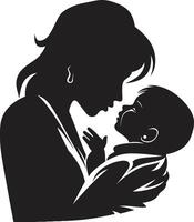 Family Serenity Emblematic Element for Mother and Child Maternal Radiance of Mother Holding Infant vector