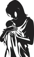 Maternal Radiance of Mother Holding Infant Endless Love Loop ic of Motherhood vector