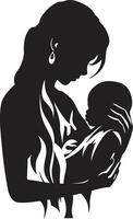 eterno abrazo de madre participación recién nacido familia serenidad emblemático elemento para madre y niño vector