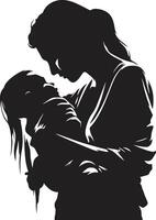 querido conexión madre y bebé nutriendo amor de madre participación infantil vector