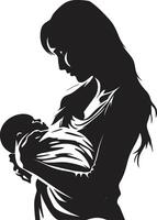 Heartfelt Connection Mother and Baby Timeless Embrace of Mother Holding Newborn vector