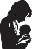 Maternal Radiance of Mother Holding Infant Endless Love Loop ic of Motherhood vector