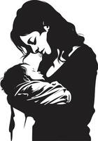 Heavenly Harmony for Mother and Child Infinite Affection ic Element of Mother Holding Child vector