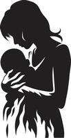 Motherly Warmth for Mother and Baby Loves Cradle of Mother Holding Baby in vector