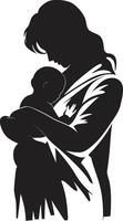 Infinite Affection for Motherhood Gentle Guardian Mother Holding Baby Emblem vector