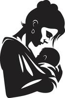 Embracing Joy Emblematic Element for Motherhood Soothing Bond of Mother and Baby vector