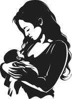 Joyful Bonding Emblematic Element for Mother and Baby Eternal Tenderness of Mother Holding Child vector