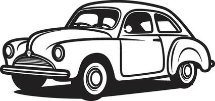 Retro Roadtrip Doodle Line Art Emblematic Ink and Ignition Vintage Car Doodle vector