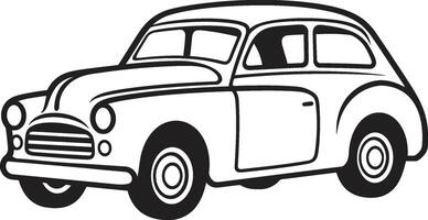 Classic Canvas Emblematic Element of Vintage Car Doodle Antique Auto Adornments of Doodle Line Art vector