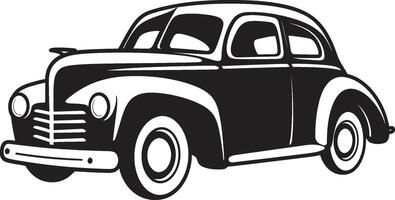 Historical Highway Vintage Car Doodle Emblem Sketchbook Wheels ic Element for Retro Car vector