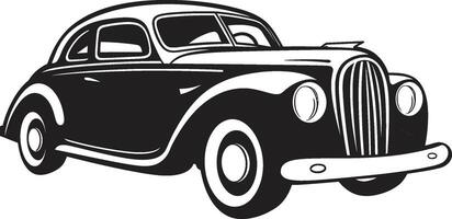 Gentlemans Journey ic Element for Classic Car Whimsical Wheels Emblematic for Doodle Line Art vector