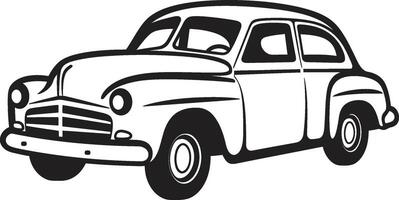 Ink and Ignition Vintage Car Emblematic Rolling Reminiscence Doodle Line Art Car vector