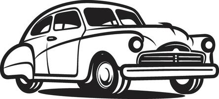 Classic Canvas Doodle Line Art Emblem for Vintage Car Antique Auto Adornments of Doodle Line Art vector