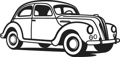 Timeless Ride for Vintage Car Doodle Dapper Drives ic Element of Classic Automobile vector