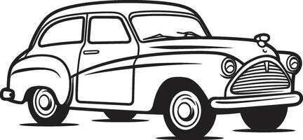 Ink and Ignition Emblematic Element for Vintage Car Doodle Rolling Reminiscence for Doodle Line Art vector