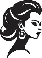 Radiant Aura of Womans Face for Beauty Chic Silhouettes Womans Face Emblem for Fashion and Beauty vector