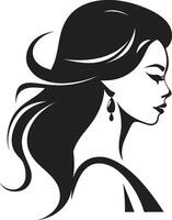 Ethereal Beauty Womans Face Emblem for Beauty Timeless Tranquility Emblematic for Womans Face vector