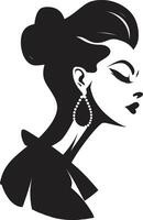 Stylish Symmetry Fashion and Beauty Emblem Glamorous Gaze of Womans Face vector