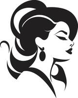 Radiant Aura of Womans Face for Fashion Chic Silhouettes ic Beauty Element in Womans Face vector