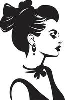 Chic Silhouettes ic Beauty Element in Womans Face Elegant Essence Emblematic for Womans Face vector