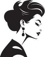 Divine Charm Womans Face Emblem for Beauty Radiant Aura Emblematic Element for Womans Face in Fashion vector