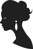 Classic Contour Womans Face Charming Chic Emblematic Fashion and Beauty vector