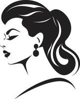 Chic Silhouettes of Womans Face for Beauty Elegant Essence ic Beauty Element in Womans Face vector