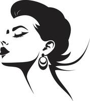 Harmony in Features Emblematic Beauty in Womans Face Chic Silhouettes Womans Face Emblem for Beauty vector