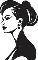 Glowing Grace Womans Face Timeless Radiance ic Fashion and Beauty Element vector