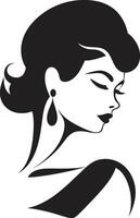 Sculpted Sophistication Womans Face Chic Contours ic Fashion and Beauty Emblem vector