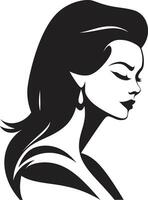 Glamorous Gaze Fashion and Beauty Emblem Feminine Flourish for Womans Face vector