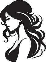 Timeless Radiance Fashion and Beauty Emblem Sculpted Serenity for Womans Face vector