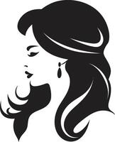 Flawless Features Womans Face Regal Radiance ic Fashion and Beauty Element vector