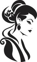 Serene Glamour Emblematic Beauty Glowing Grace Womans Face vector